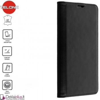 Telone Elite atverčiamas odinis dėklas - juodas (telefonui Xiaomi 11T/11T Pro)